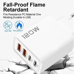 120W 4 Port USB Type C Charger Fast Charging Data Cable USB Phone Charger Adapter for Samsung IPhone Xiaomiسيسي Huawei Wall Charger - AliExpress 202192403