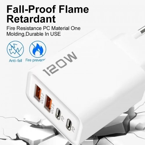120W 4 Port USB Type C Charger Fast Charging Data Cable USB Phone Charger Adapter for Samsung IPhone Xiaomiسيسي Huawei Wall Charger - AliExpress 202192403